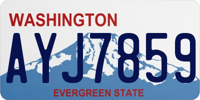 WA license plate AYJ7859