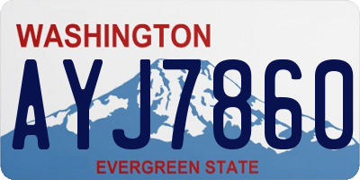 WA license plate AYJ7860