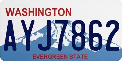 WA license plate AYJ7862