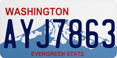 WA license plate AYJ7863