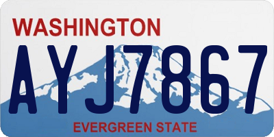 WA license plate AYJ7867