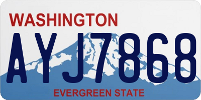 WA license plate AYJ7868