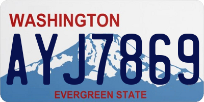 WA license plate AYJ7869