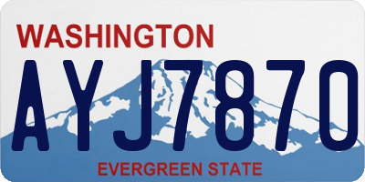WA license plate AYJ7870