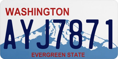 WA license plate AYJ7871