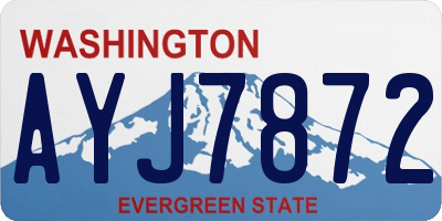 WA license plate AYJ7872