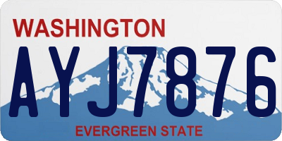 WA license plate AYJ7876