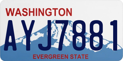 WA license plate AYJ7881
