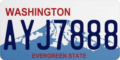 WA license plate AYJ7888