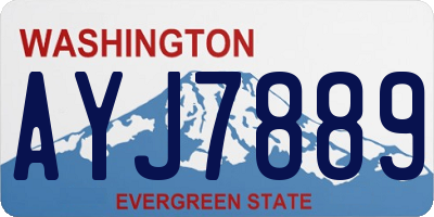 WA license plate AYJ7889