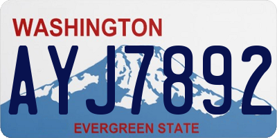 WA license plate AYJ7892