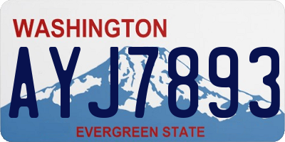 WA license plate AYJ7893