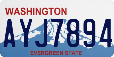 WA license plate AYJ7894