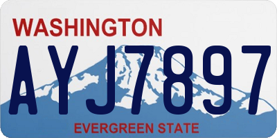 WA license plate AYJ7897