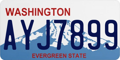 WA license plate AYJ7899