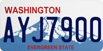WA license plate AYJ7900