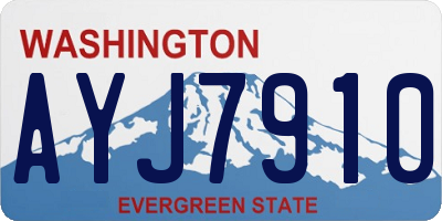 WA license plate AYJ7910