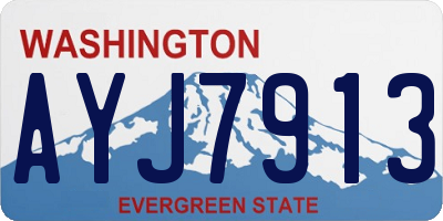 WA license plate AYJ7913