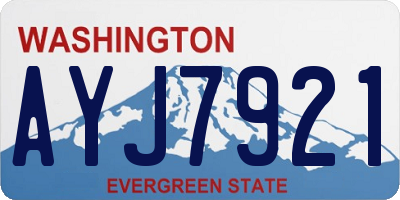 WA license plate AYJ7921