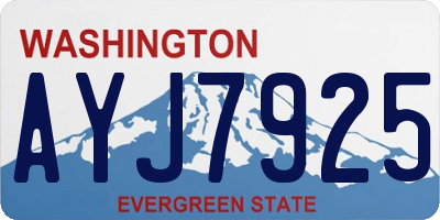 WA license plate AYJ7925