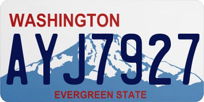 WA license plate AYJ7927