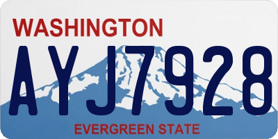 WA license plate AYJ7928
