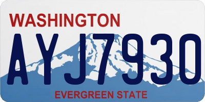 WA license plate AYJ7930