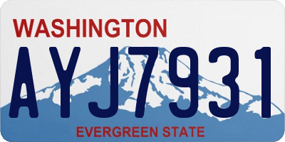 WA license plate AYJ7931