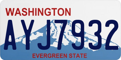 WA license plate AYJ7932