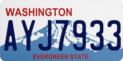 WA license plate AYJ7933