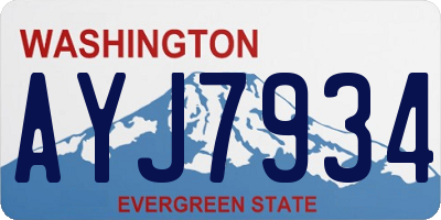 WA license plate AYJ7934