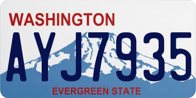 WA license plate AYJ7935