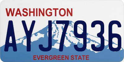 WA license plate AYJ7936
