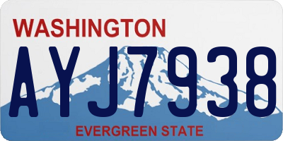 WA license plate AYJ7938