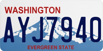 WA license plate AYJ7940