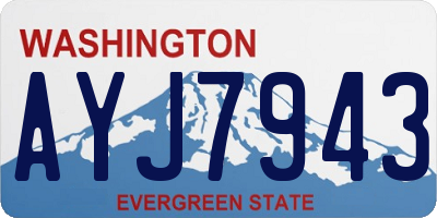 WA license plate AYJ7943