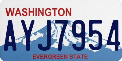 WA license plate AYJ7954