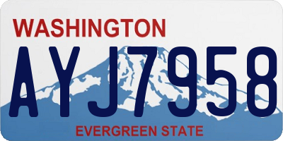 WA license plate AYJ7958