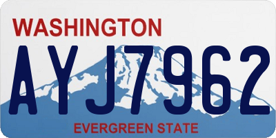 WA license plate AYJ7962