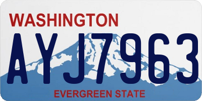 WA license plate AYJ7963