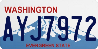 WA license plate AYJ7972