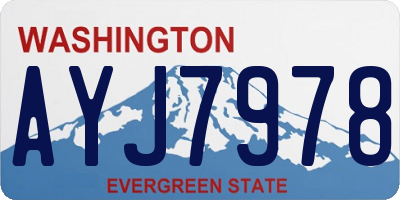 WA license plate AYJ7978