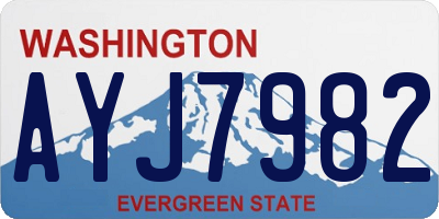WA license plate AYJ7982