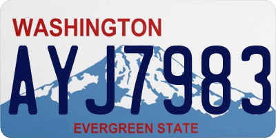 WA license plate AYJ7983