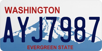 WA license plate AYJ7987