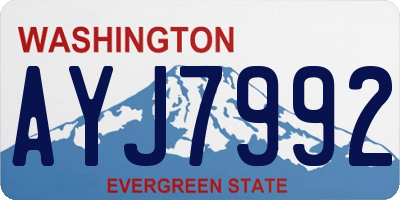 WA license plate AYJ7992