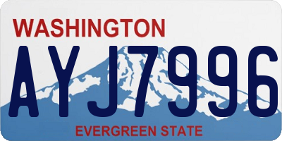 WA license plate AYJ7996