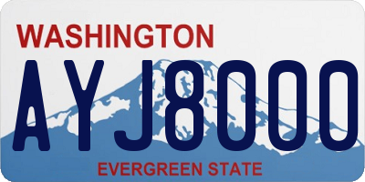 WA license plate AYJ8000
