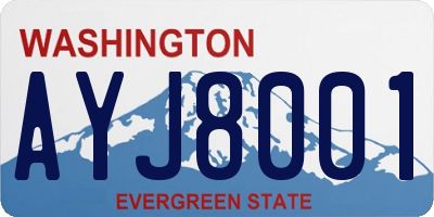 WA license plate AYJ8001