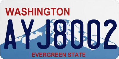 WA license plate AYJ8002